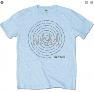 BEATLES - ABBEY ROAD SONGS SWIRL -MEN- LIGHT BLUE -XL-