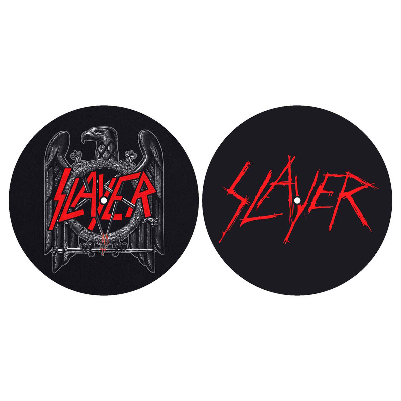 SLAYER - TURNTABLE SLIPMAT SET: EAGLE/SCRATCHED LOGO (X2)