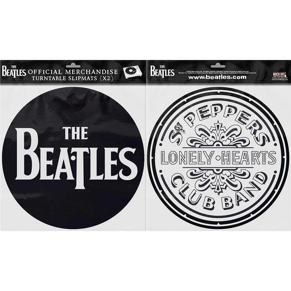 BEATLES - TURNTABLE SLIPMAT SET: DROP T LOGO & SGT PEPPER DRUM (X