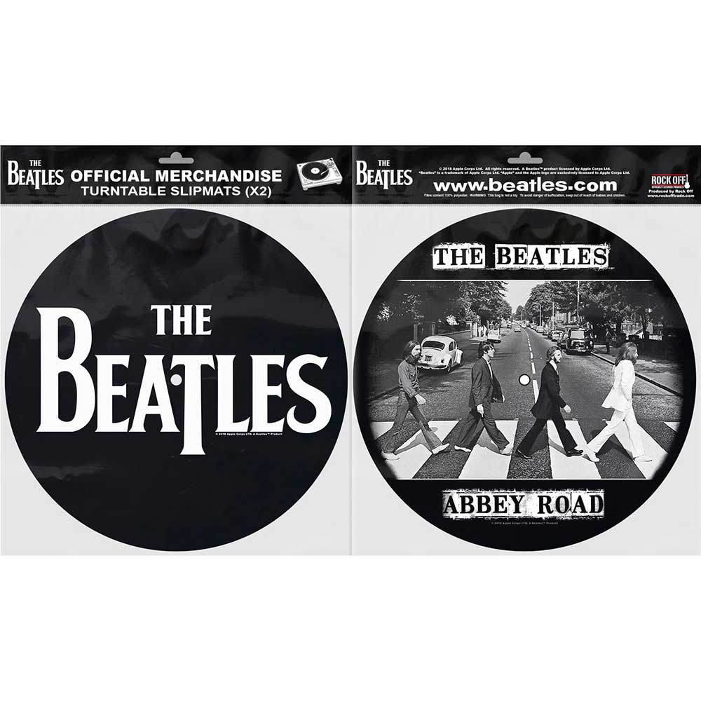 BEATLES - TURNTABLE SLIPMAT SET: DROP T LOGO & ABBEY ROAD (X2)
