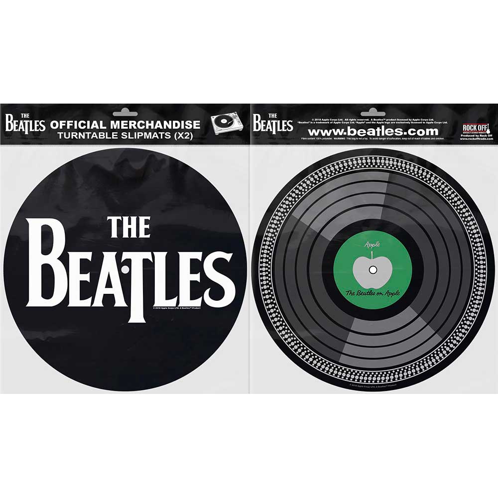 BEATLES - TURNTABLE SLIPMAT SET: DROP T LOGO & APPLE (X2)