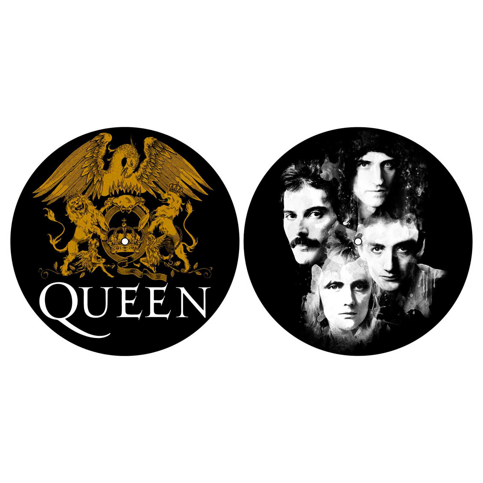 QUEEN - TURNTABLE SLIPMAT SET: CREST & FACES (X2)