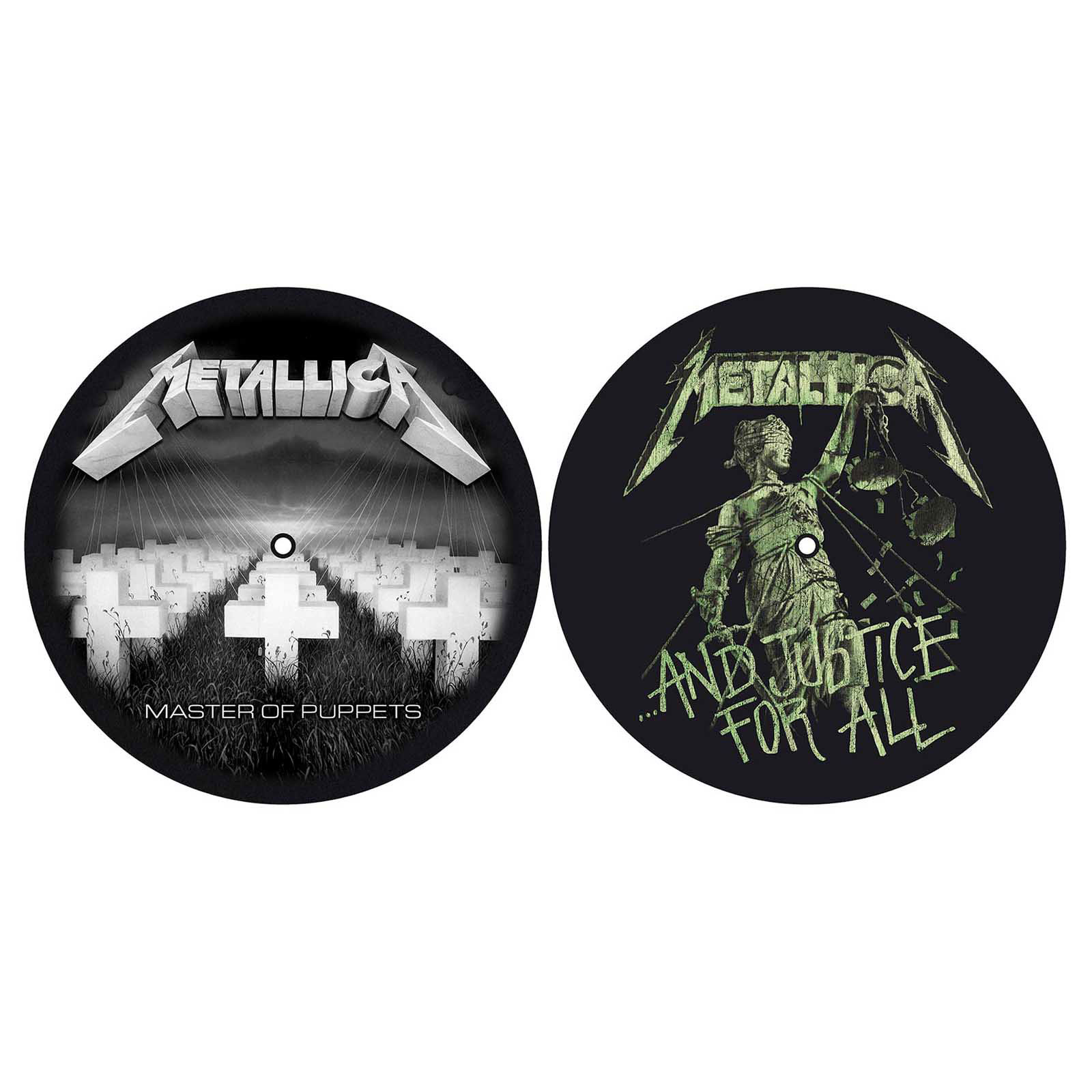 METALLICA - TURNTABLE SLIPMAT SET: MASTER OF PUPPETS / AND JUSTICEL