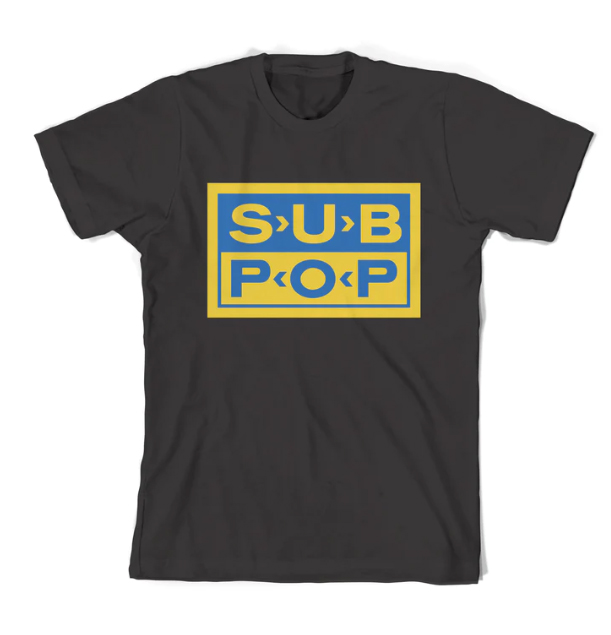 SUB POP - BLACK T LOGO YELLOW & BLUE - S