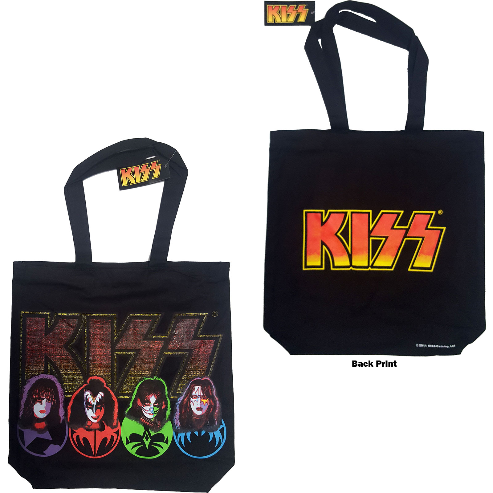 KISS - TOTE BAG XL  FACES & LOGO (BACK PRINT)