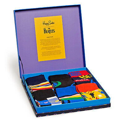 BEATLES - BEATLES GIFT BOX 6 PACK HAPPY SOCKS 36-40