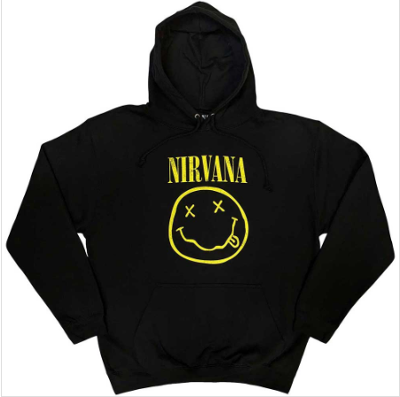 NIRVANA - HOODIE YELLOW HAPPY FACE -MEDIUM-