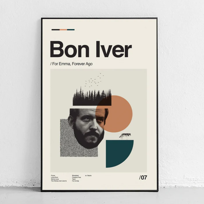 BON IVER - FOR EMMA FOREVER AGO -SANDGRAIN POSTER 40X60-