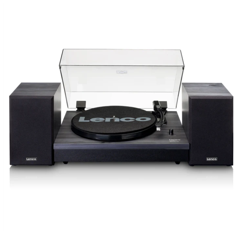 LENCO - PLATENSPELER LS-301 BK MET BLUETOOTH EN TWEE EXTERNE SP
