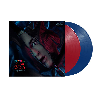 EMINEM - THE DEATH OF SLIM SHADY -RED/BLUE COLOURED-