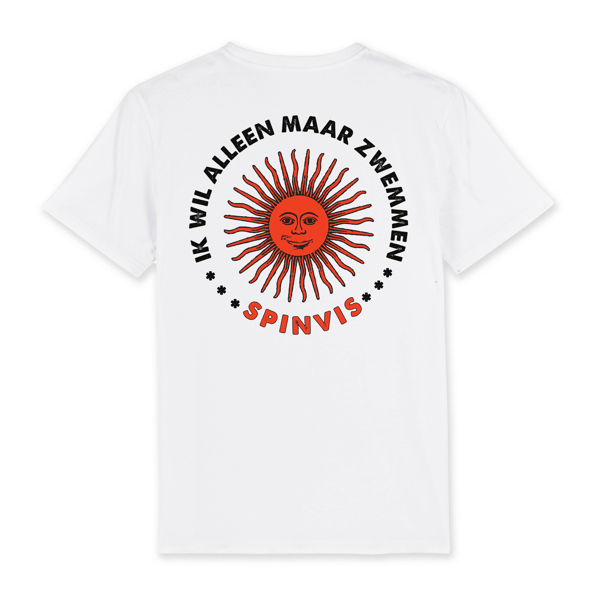 SPINVIS - IK WIL ALLEEN MAAR ZWEMMEN T-SHIRT -XXL- WIT