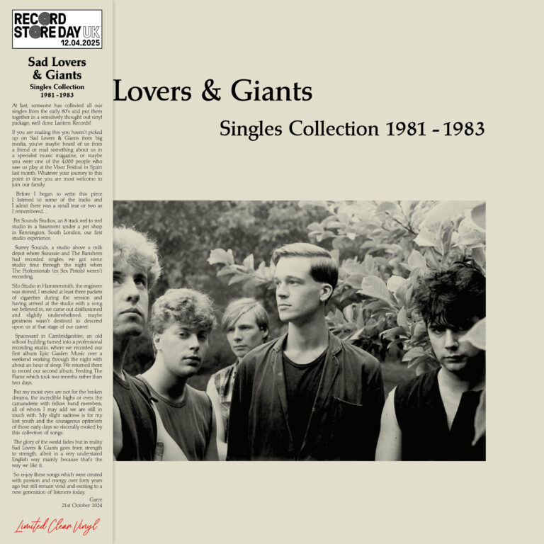 SAD LOVERS AND GIANTS - SINGLES COLLECTION 81-83 (CLEAR)