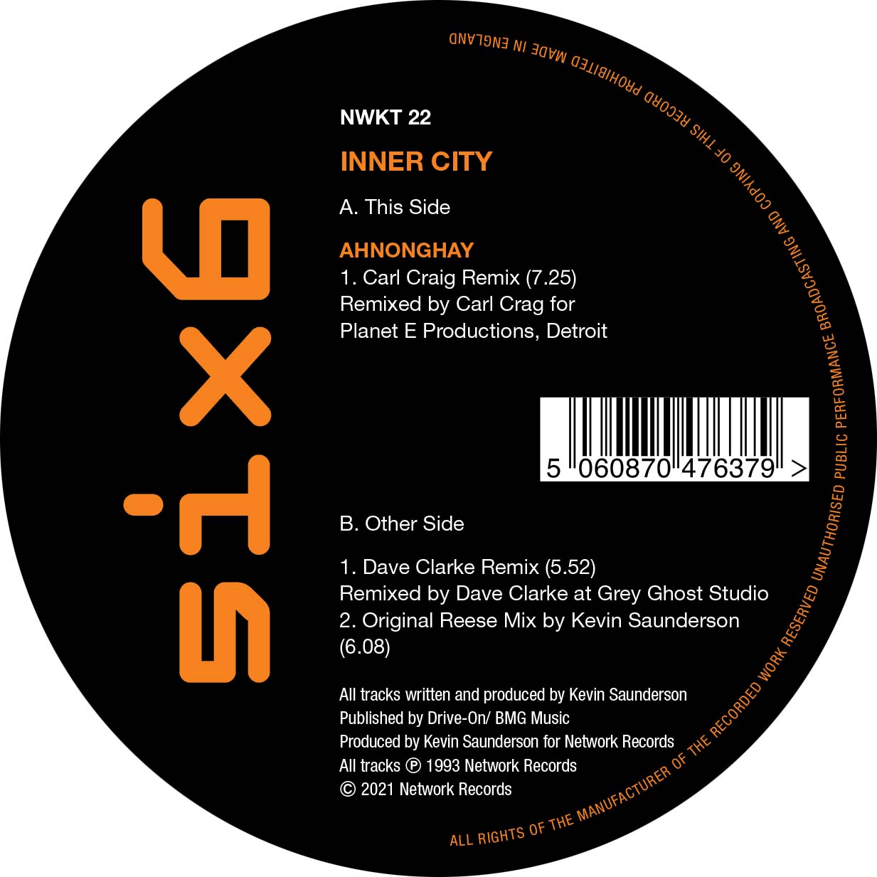 INNER CITY - AHNONGHAY (CARL CRAIG & DAVE CLARKE REMIXES)