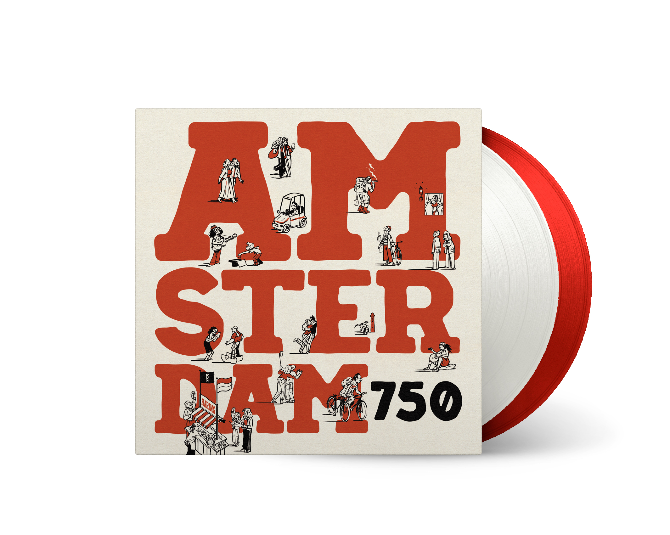VARIOUS - AMSTERDAM 750 -ROOD & WIT VINYL-
