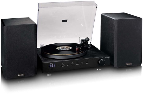 LENCO - PLATENSPELER LS-700 BK MET INGEBOUWDE VERSTERKER EN SPE