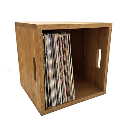 VINYLKRAT (LP STORAGE BOX) - OAK WOOD (MUSIC BOX DESIGNS) -SELF ASSEMBLY-