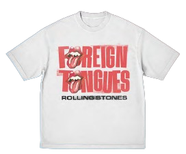 ROLLING STONES - FOREIGN TONGUES EXCLUSIVE SHIRT WHITE -L-